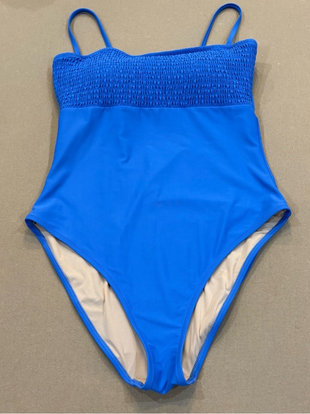 J. Crew Factory Smocked One Piece Swimsuit Blue Size Large